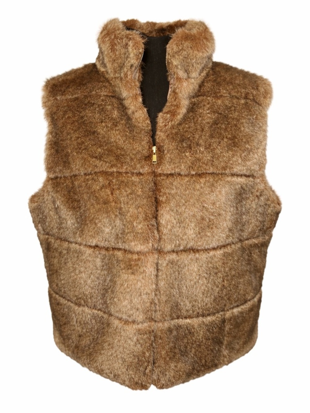 Vintage Faux Fur Vest Brown Cozy Luxe Mob Wife Y2K‎ Winter Chic-XL